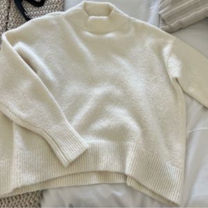 Cream mock-neck sweater, SZ Small